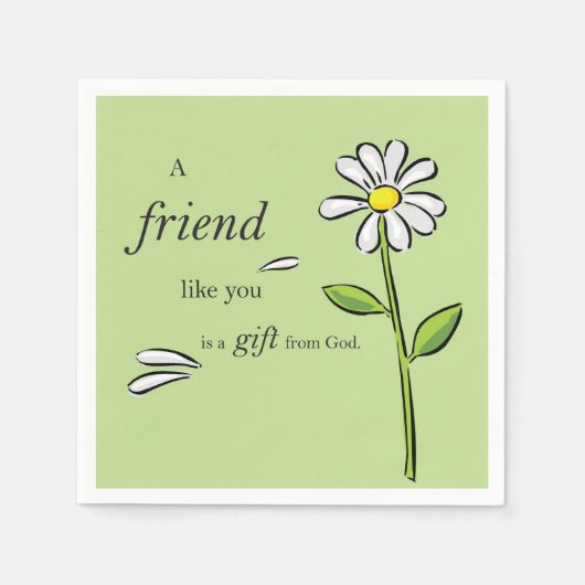Gabe eines Freundes Gottes, Daisy auf Grün, Religi Serviette (Vorderseite)