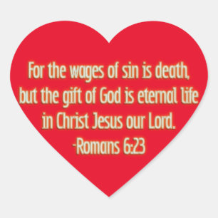 Gabe Gottes ist ewiges Leben Herz-Aufkleber