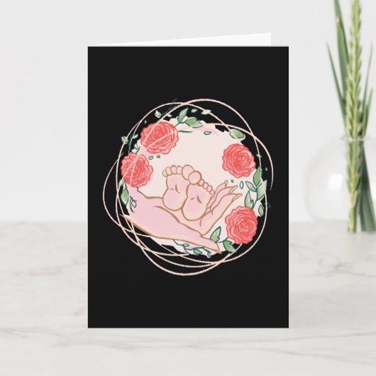 Gabe von Hebamme Danke Hand mit Babyfütterung Karte (Vorderseite)