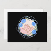 Gabe von Hebamme Danke Hand mit Babyfütterung Postkarte (Vorne/Hinten)