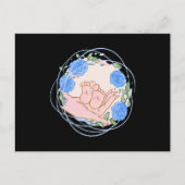 Gabe von Hebamme Danke Hand mit Babyfütterung Postkarte (Vorderseite)