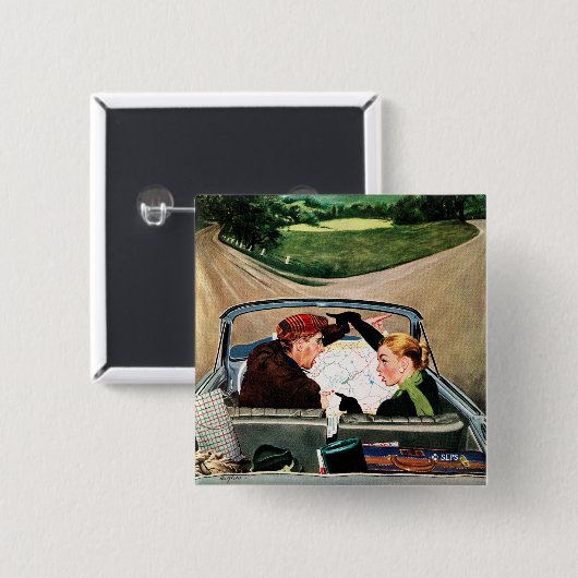 Gabel auf der Straße Button (Vorne & Hinten)