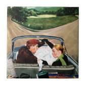 Gabel auf der Straße Fliese (Vorderseite)