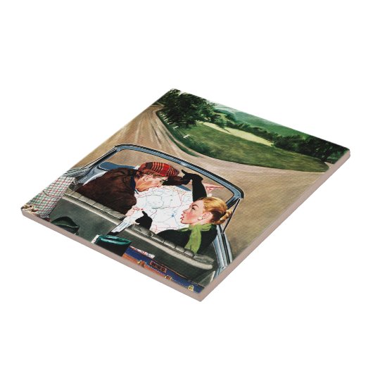 Gabel auf der Straße Fliese (Seite)