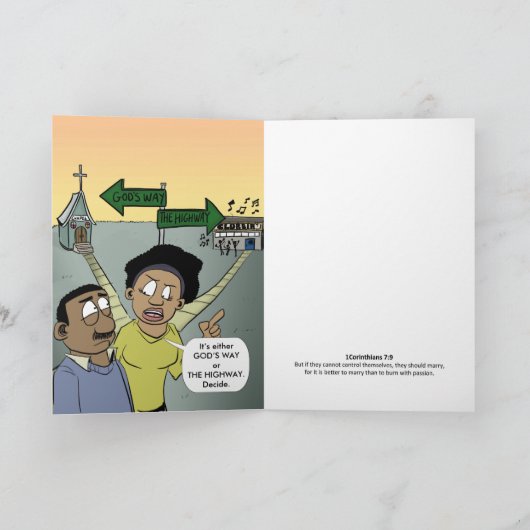 Gabel auf der Straße Karte (Innenseite)