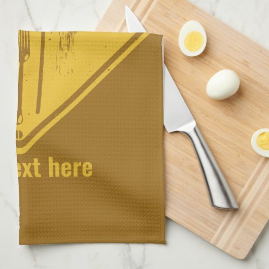 Gabel auf der Straße lustiges Verkehrszeichen Geschirrtuch (Viertel Falte)