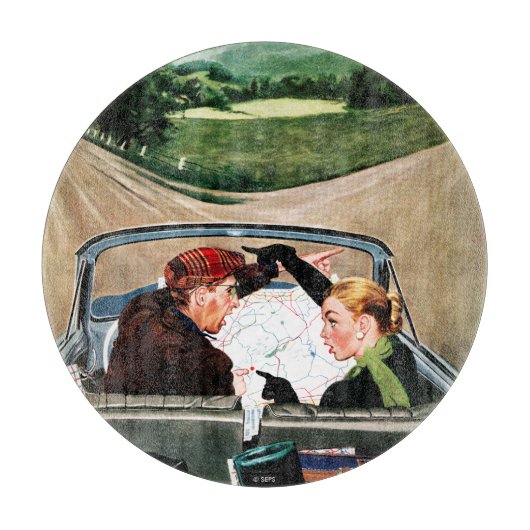 Gabel auf der Straße Schneidebrett (Vorderseite)