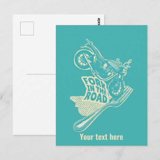 Gabel bei Kraftrad Postkarte (Vorne/Hinten)