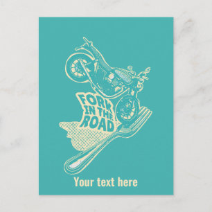 Gabel bei Kraftrad Postkarte