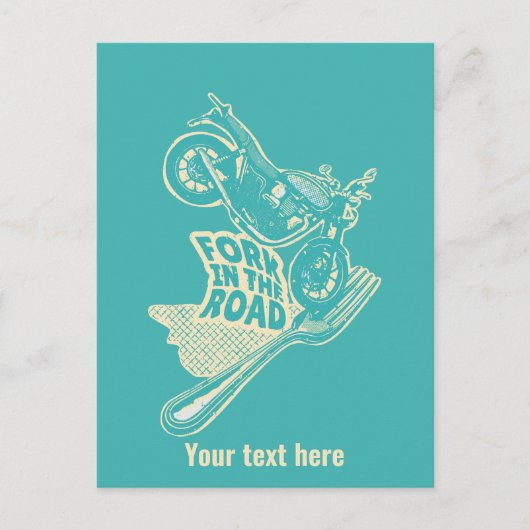 Gabel bei Kraftrad Postkarte (Vorderseite)