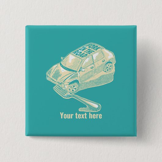 Gabel im Straßenverkehrsunfall Button (Vorderseite)