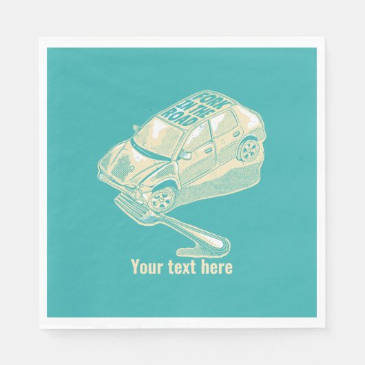 Gabel im Straßenverkehrsunfall Serviette (Vorderseite)