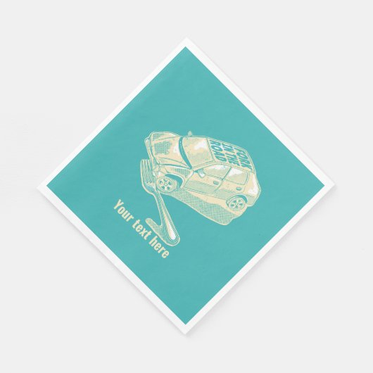 Gabel im Straßenverkehrsunfall Serviette (Ecke)