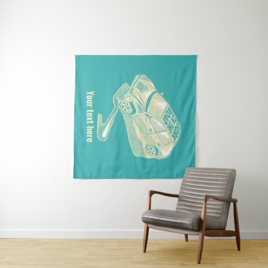 Gabel im Straßenverkehrsunfall Wandteppich (Beispiel (Horizontal))