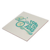 Gabel in der Straße Funny Fahrrad Fliese (Seite)