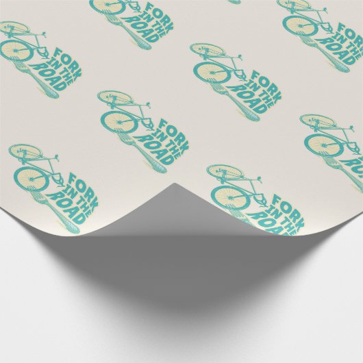 Gabel in der Straße Funny Fahrrad Geschenkpapier (Ecke)