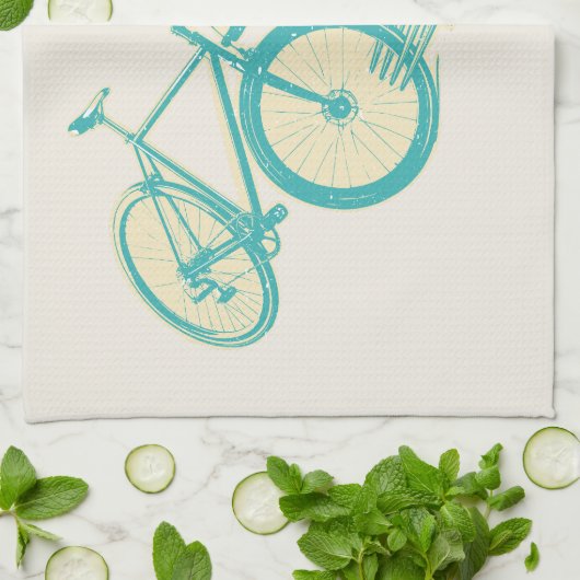 Gabel in der Straße Funny Fahrrad Geschirrtuch (Gefaltet)