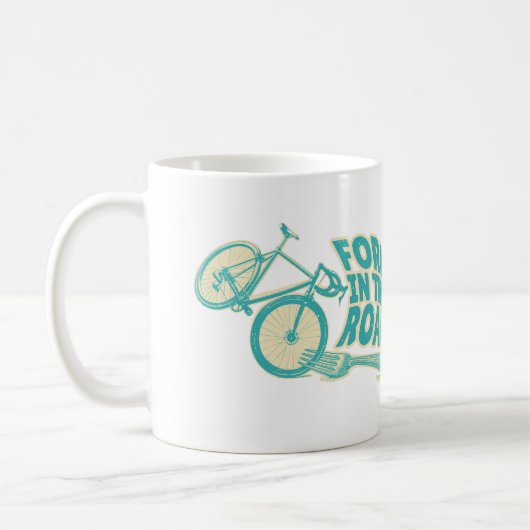 Gabel in der Straße Funny Fahrrad Kaffeetasse (Links)