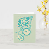 Gabel in der Straße Funny Fahrrad Karte (Gelbe Blume)