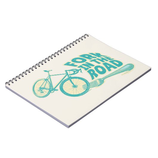 Gabel in der Straße Funny Fahrrad Notizblock (Linke Seite)