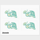 Gabel in der Straße Funny Fahrrad Rechteckiger Aufkleber (Blatt)