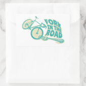 Gabel in der Straße Funny Fahrrad Rechteckiger Aufkleber (Tasche)