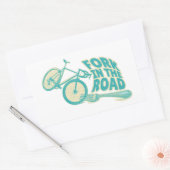 Gabel in der Straße Funny Fahrrad Rechteckiger Aufkleber (Umschlag)