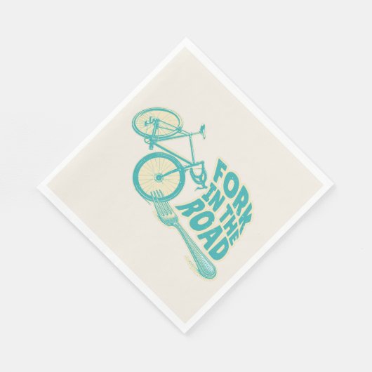Gabel in der Straße Funny Fahrrad Serviette (Ecke)