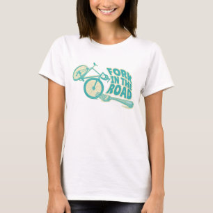 Gabel in der Straße Funny Fahrrad T-Shirt