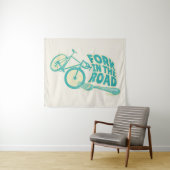 Gabel in der Straße Funny Fahrrad Wandteppich (Beispiel (Horizontal))