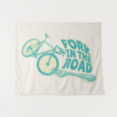 Gabel in der Straße Funny Fahrrad Wandteppich (Vorderseite (Horizontal))