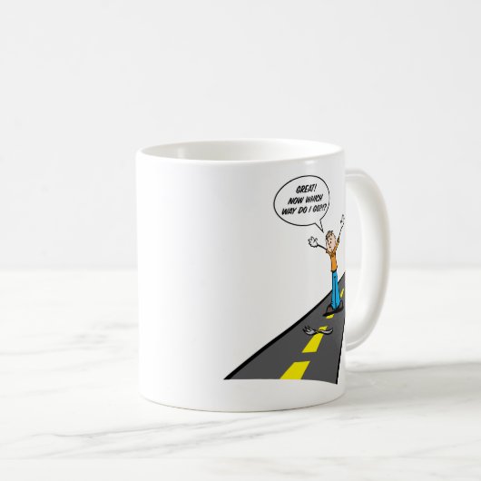 Gabel in der Straße Kaffeetasse (VorderseiteRechts)