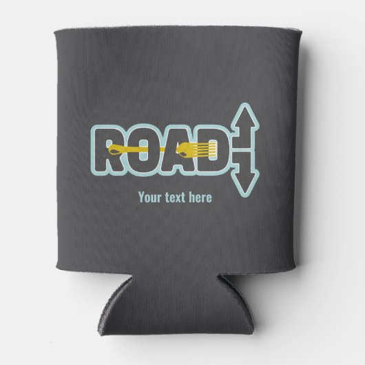 Gabel in der Straße typografische Kunst Dosenkühler (Vorderseite)