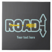 Gabel in der Straße typografische Kunst Fliese (Vorderseite)