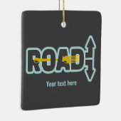 Gabel in der Straße typografische Kunst Keramikornament (Rechts)