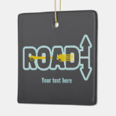 Gabel in der Straße typografische Kunst Keramikornament (Links)