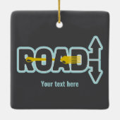 Gabel in der Straße typografische Kunst Keramikornament (Rückseite)