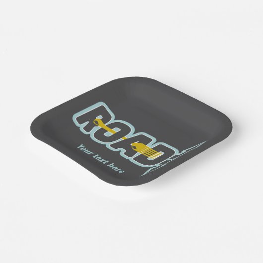 Gabel in der Straße typografische Kunst Pappteller (Gewinkelt)