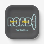 Gabel in der Straße typografische Kunst Pappteller (Vorderseite)