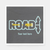 Gabel in der Straße typografische Kunst Serviette (Vorderseite)