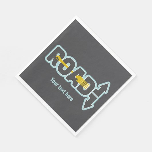 Gabel in der Straße typografische Kunst Serviette (Ecke)