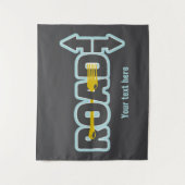 Gabel in der Straße typografische Kunst Wandteppich (Vorderseite)