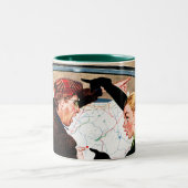 Gabel in der Straße Zweifarbige Tasse (Mittel)