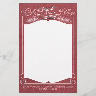 Gabel-Kiefer Weihnachtsfeiertags-Menübriefpapier Briefpapier