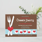 Gabel & Knife Valentinstag Einladung (Stehend Vorderseite)