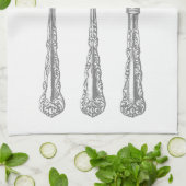 Gabel, Löffel, Küchentuch, Vintag Geschirrtuch (Gefaltet)