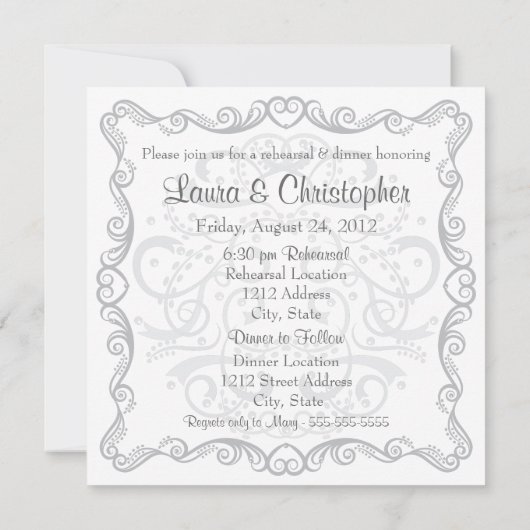 Gabel-Löffel-Messer-Proben-Abendessen-Einladung Einladung (Rückseite)