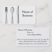 Gabel, Löffel und Messer Visitenkarte (Vorne/Hinten)