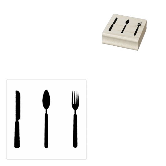 Gabel-, Löffel- und Messerkautschuk-Briefmarke Gummistempel (Stempel)