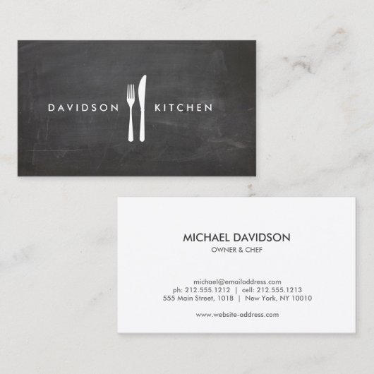 Gabel & Messer Logo 3 für Koch, Feinschmecker, Res Visitenkarte (Vorne/Hinten)